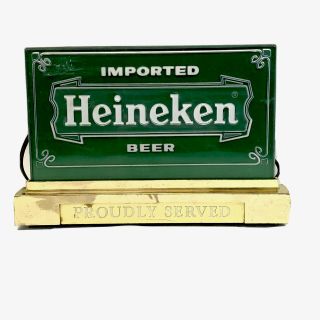 Heineken Beer Sign Light Up Vintage Display Bar Man Cave Rare