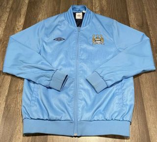 Vintage Umbro Manchester City Fc Futbol Club Soccer Warm Up Jacket Sz M Rare