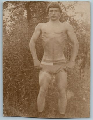 1970 Athlete Man Shirtless Men Speedo Muscle Bulge Sport Gay Int Ussr Old Photo