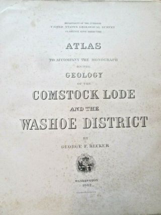 Nevada 1882 Atlas Geology Of The Comstock Lode And Washoe District