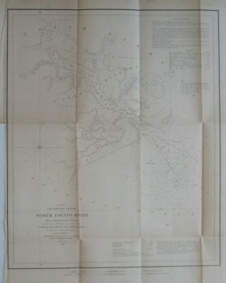 1851 Coast Survey Map North Edisto River South Carolina Seabrook Island
