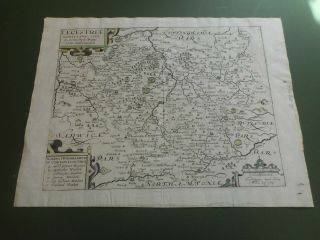 100 Leicestershire Map By Saxton Kip C1607 Scarce Latin Text Verso