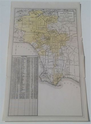 Map Showing Territory Annexed By The City Of Los Angeles Ca.  Lloyd Aldrich 1946