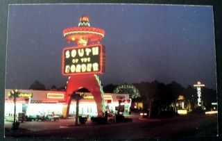 Vintage Nighttime View Pedro’s Sign South Of The Border,  I - 95,  Sc