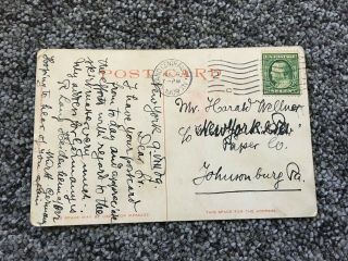 Vintage Postcard With 1 Cent Franklin Stamp,  Grand Central Ny 1909