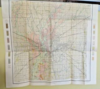 Antique Map 1907 Marion County Indiana Indianapolis Vertland Invington 13139