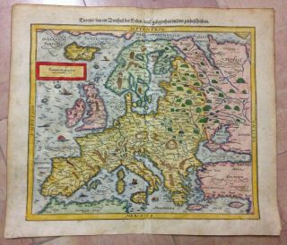 Xviie Siecle 1628 Europe Cosmography Of Sebastian Munster Antique Engraved Map