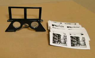 Vintage Raumbild - Verlay Stereo Scope Viewer W/36 Photo View Cards,  German Wwii
