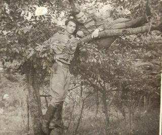 Vtg Photo Affectionate Couple Handsome Guys Men Soviet Soldiers Army Ussr Gay