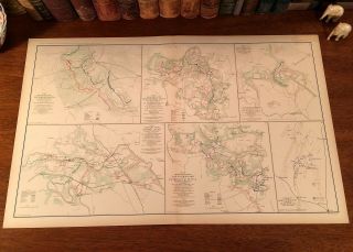 Antique Civil War Map Virginia Bethesda The Wilderness Spotsylvania Va