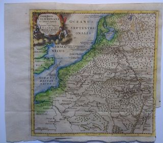 Antique Map Of The Germany,  Belgium And Holland By Philip Cluver 1711