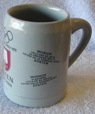 RARE - 1972 Munich Olympics Spaten.  5L Beer Crock Stein - - Sanahed 1077 2
