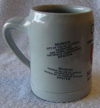RARE - 1972 Munich Olympics Spaten.  5L Beer Crock Stein - - Sanahed 1077 3