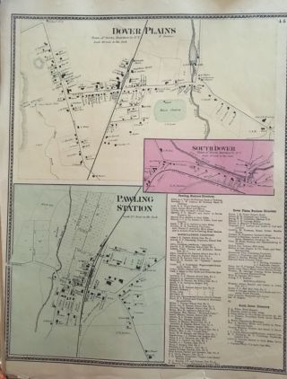 Town Of Dover Plains,  York Antique Map Beers,  Ellis,  Soule 1867