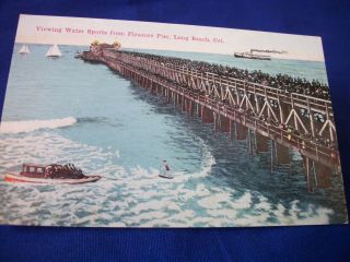 Rare View Vintage Long Beach,  California Pleasure Pier & Sun Pavilion