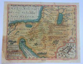 Holy Land 1607 Mercator Hondius Atlas Minor Antique Map 17th Century