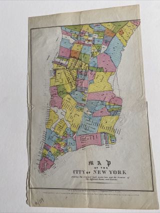 Antique Map Of York City From Valentines History Of Ny C1860 14 By 9