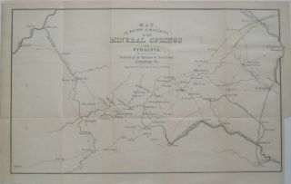 1853 Map Virginia Mineral Springs Stage Roads Railroads Canals Big Lick