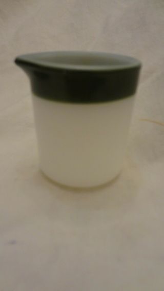 Rare Pyrex Green Stripe Mini Individual Personal Creamer Glass Blower Corning