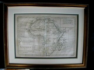 Historical Circa 1780 Copper Engraved Map Of Africa / Afrique By Bonne Rigobert