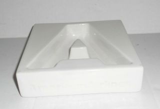 Vintage American Airlines 747 Luxury Liner Ashtray White Boeing Rare 6 " X 6 "