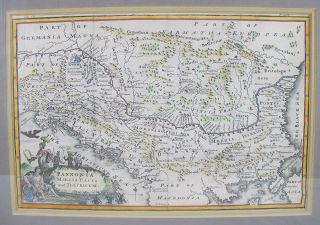 Antique 1745 E Bowen Map Pannonia Moesia Dacia Illyricum (balkan Peninsula) Yqz