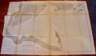 1867 Us Coast Survey Map York Entrance Incl Staten Island