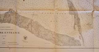 1867 US Coast Survey Map York Entrance incl Staten Island 3