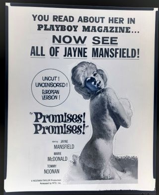 1963 Sexy Jayne Mansfield Photo Negative Promises Promises