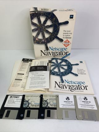 Netscape Navigator 1.  2 Personal Edition Windows 95 Rare Software Complete