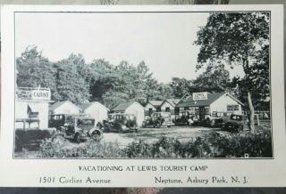 Vintage Pristine Rppc - Lewis Tourist Camp,  Neptune,  Ashbury Park,  Nj - 1930 