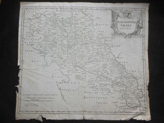 Robert Morden Map Of Northamptonshire (c1695) Northampton,  County Map
