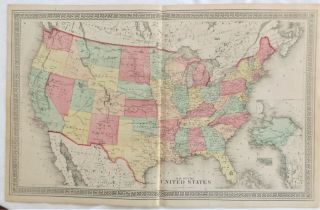 1875 Lewis County Ny " United States Indian Territory " Antique Atlas Map