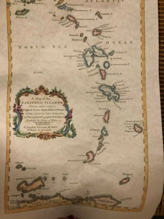 Map Of Caribee Islands Caribbean Antilles West Indies Jeffreys 1756