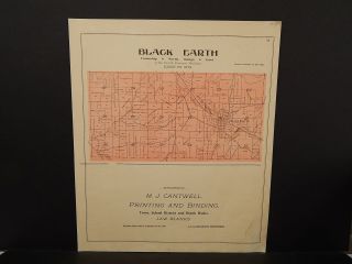 Wisconsin,  Dane County Map,  1899 Township Of Black Earth O2 06