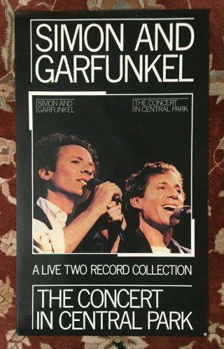 Simon And Garfunkel Concert In Central Park Rare Promotional Poster