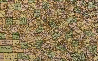 1911 Antique Rand McNally Map of Texas and Oklahoma 2