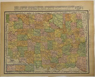 1911 Antique Rand McNally Map of Texas and Oklahoma 3