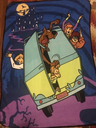 Rare Vintage Scooby Doo Throw Blanket 42” X 53” Fleece Throw Doublesided