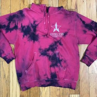 Jeffree Star Rare Unisex Pink Purple Tie Dye Logo Hoodie Sweatshirt Size Medium