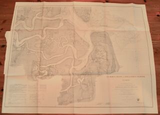 1862 Us Coast Survey Map Florida St Mary 