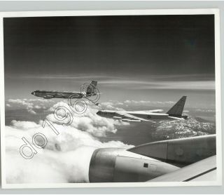 Kg - 135 Stratotanker Refuels B - 52 Stratofortress Mid Flight Vintage Press Photo