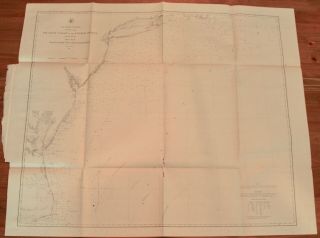 1863 Us Coast Survey Map Atlantic Coast Nantucket To Cape Hatteras
