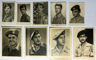 Idf Zahal Set Of 9 Vintage Real Black & White Soldiers Photos.  Israel 50 