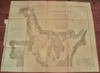 1873 Us Coast Survey Map Of Narragansett Bay,  Rhode Island