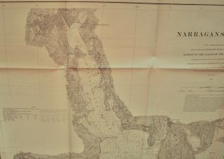 1873 US Coast Survey Map of Narragansett Bay,  Rhode Island 3