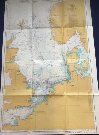 Vintage Admiralty Chart (1993) - North Sea - 4140 - Uk France Norway Denmark Etc