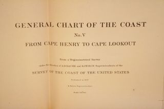 1867 Us Coast Survey General Chart Map Cape Henry,  Virginia To Cape Lookout,  Nc