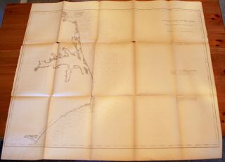 1867 US Coast Survey General Chart Map Cape Henry,  Virginia to Cape Lookout,  NC 2