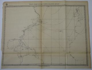 1885 Pilot Chart Of The North Atlantic Ocean Nautical Map